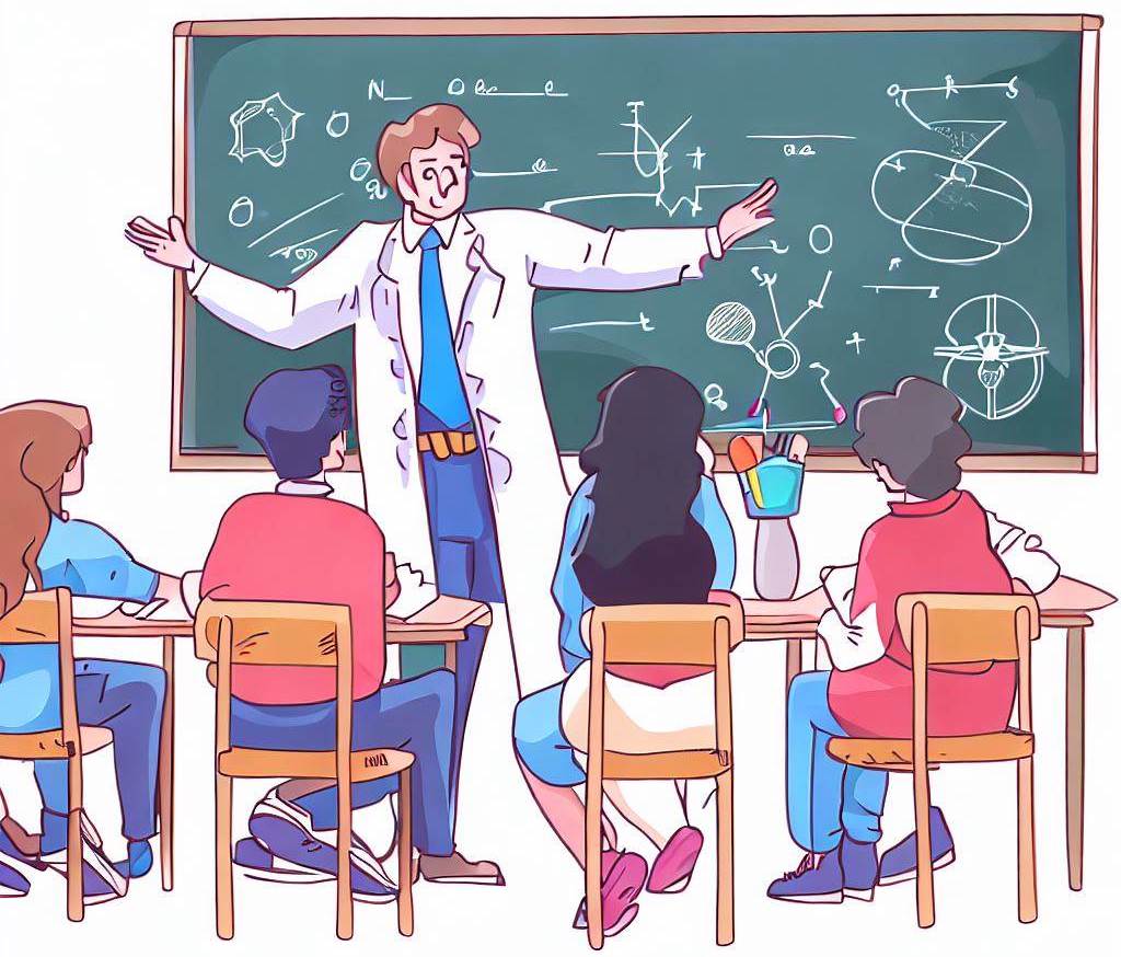 Dessin d'un enseignant faisant cours