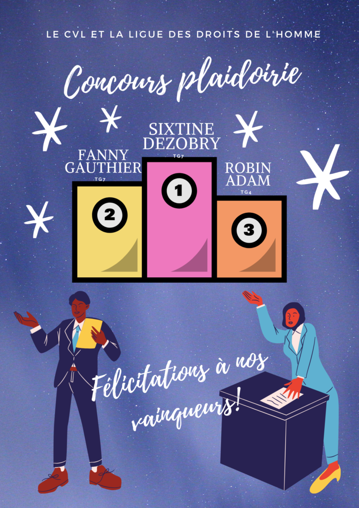 Podium Concours Plaidoirie 2021